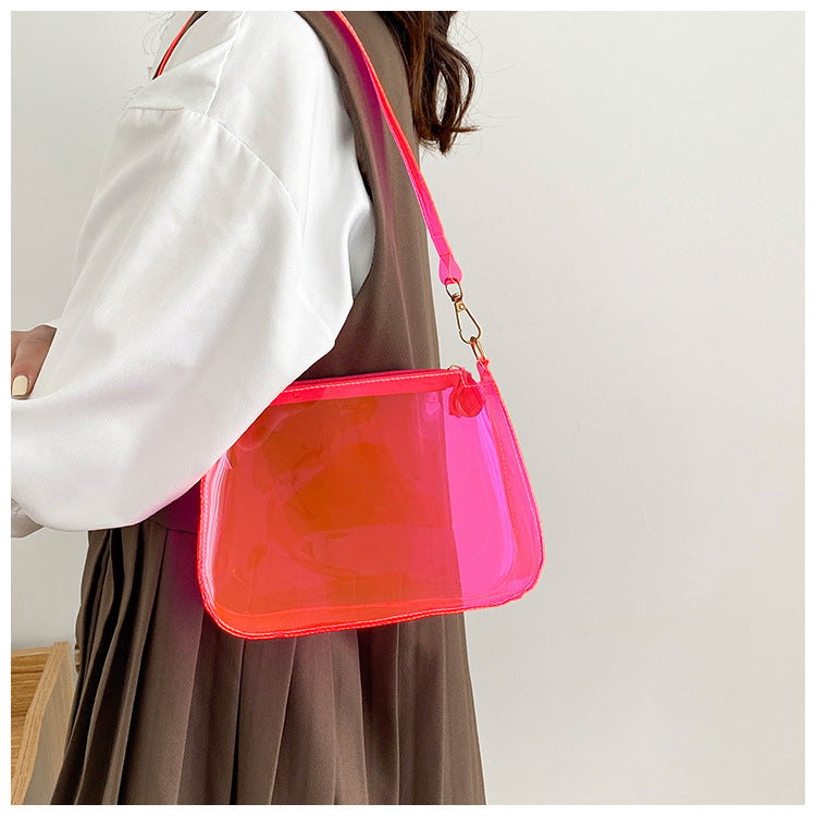 Transparent Jelly Baguette Bag - Harajuku Style