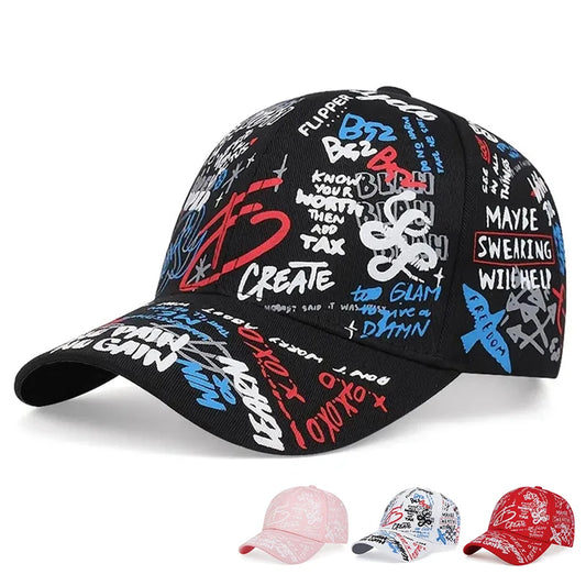 Harajuku Style Graffiti Baseball Cap - Adjustable Snapback