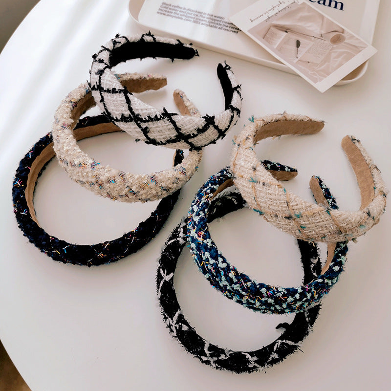 Vintage Knitting Plaid Headband for Women