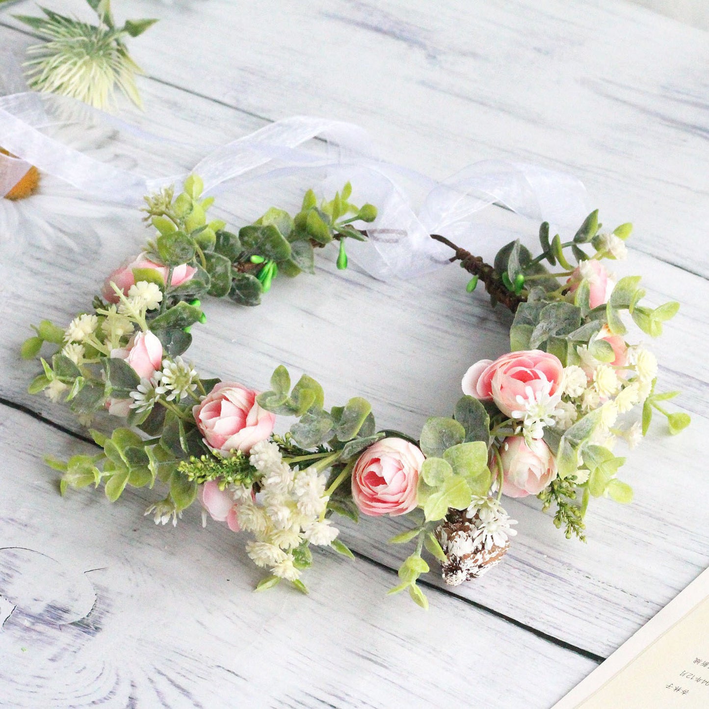 Forest Style Curled Edge Rose Headband
