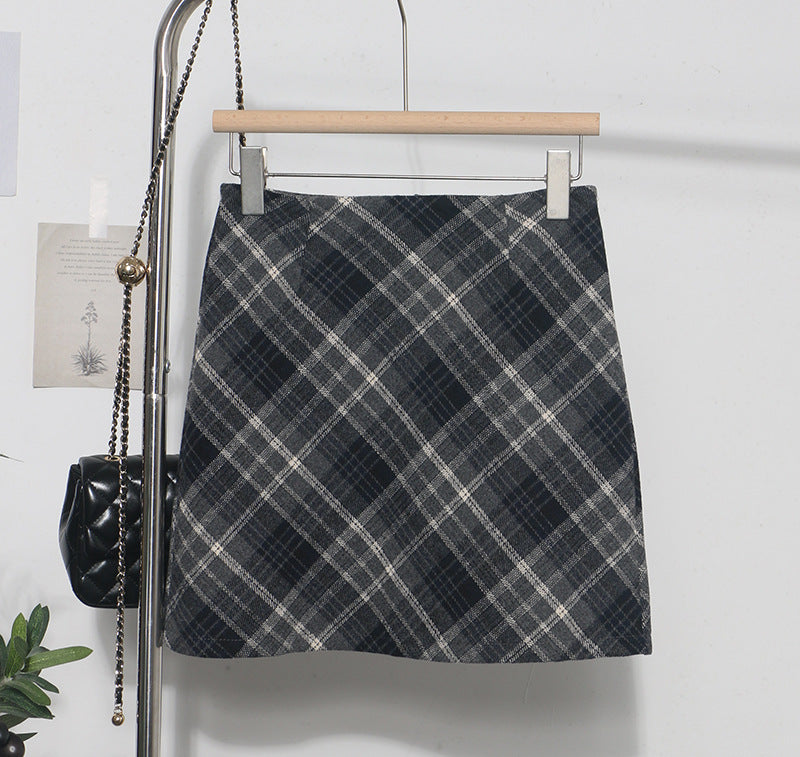 High Waisted Checkered Skirt for Women