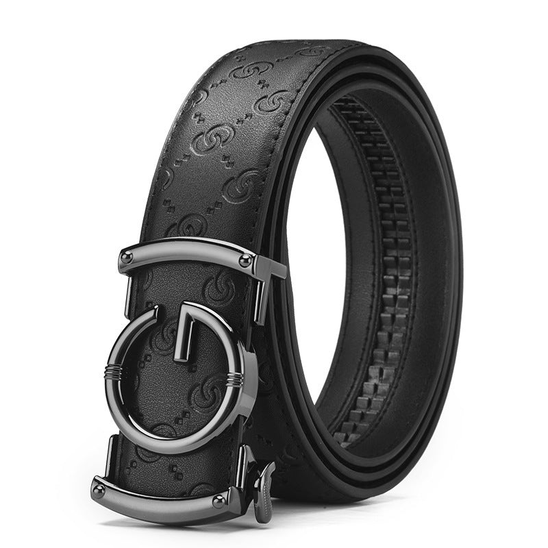 Men's Harajuku Style Genuine Leather Automatic Buckle Belt