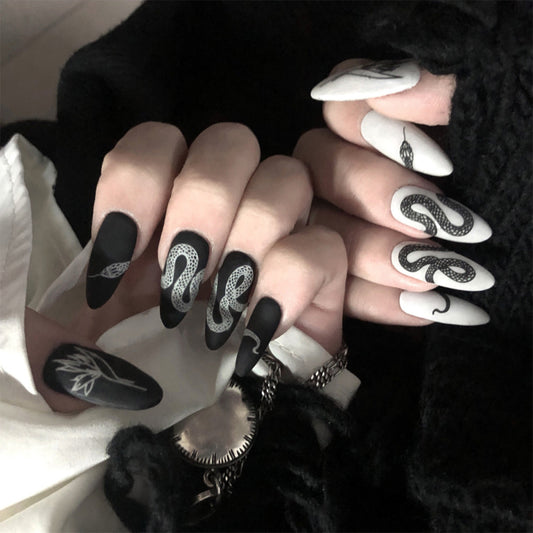 Dark Snake Pattern Manicure Nail Patch