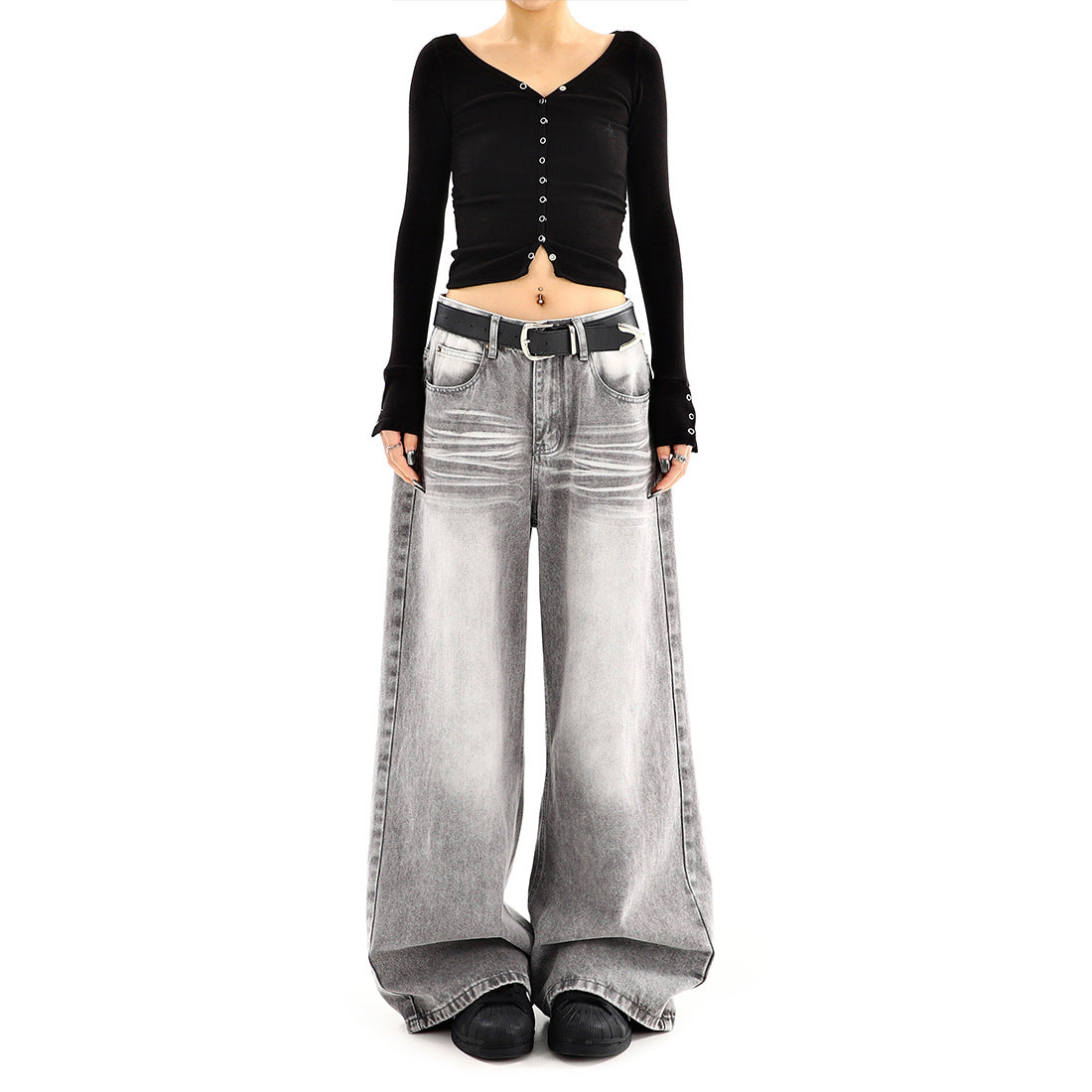 Harajuku Style Loose Slimming Straight Leg Floor Pants