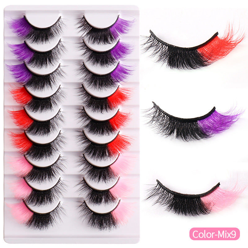 Colorful Fluffy Cat Eye False Eyelashes - Harajuku Style