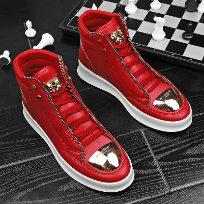 Men's High-Top Casual Leather Boots