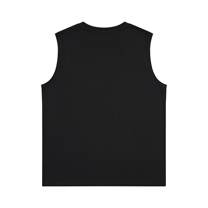 Cross Gothic Letter Embroidered Wide Shoulder Vest — Harajuku Street Style