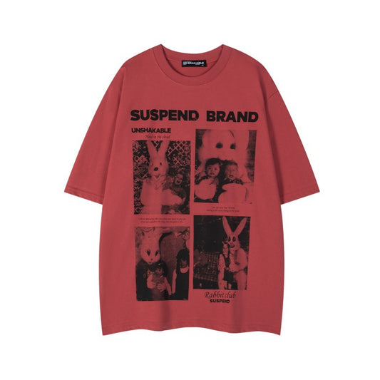 Harajuku Style Graffiti Portrait Print T-Shirt