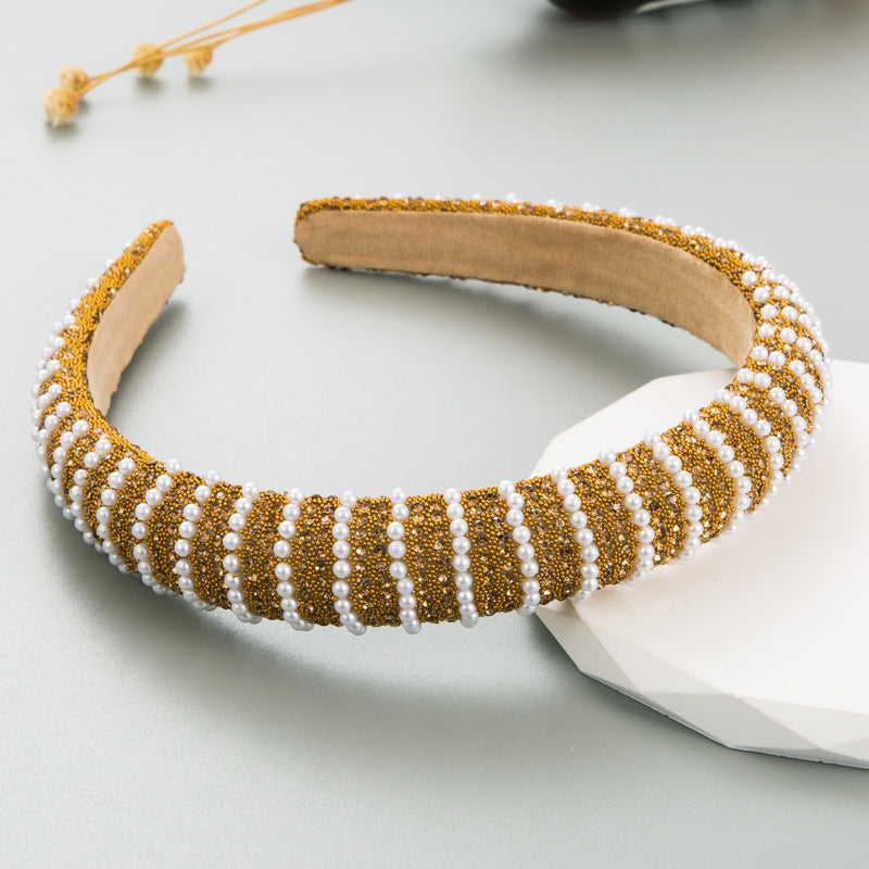 Full Diamond Pearl Rhinestone Headband