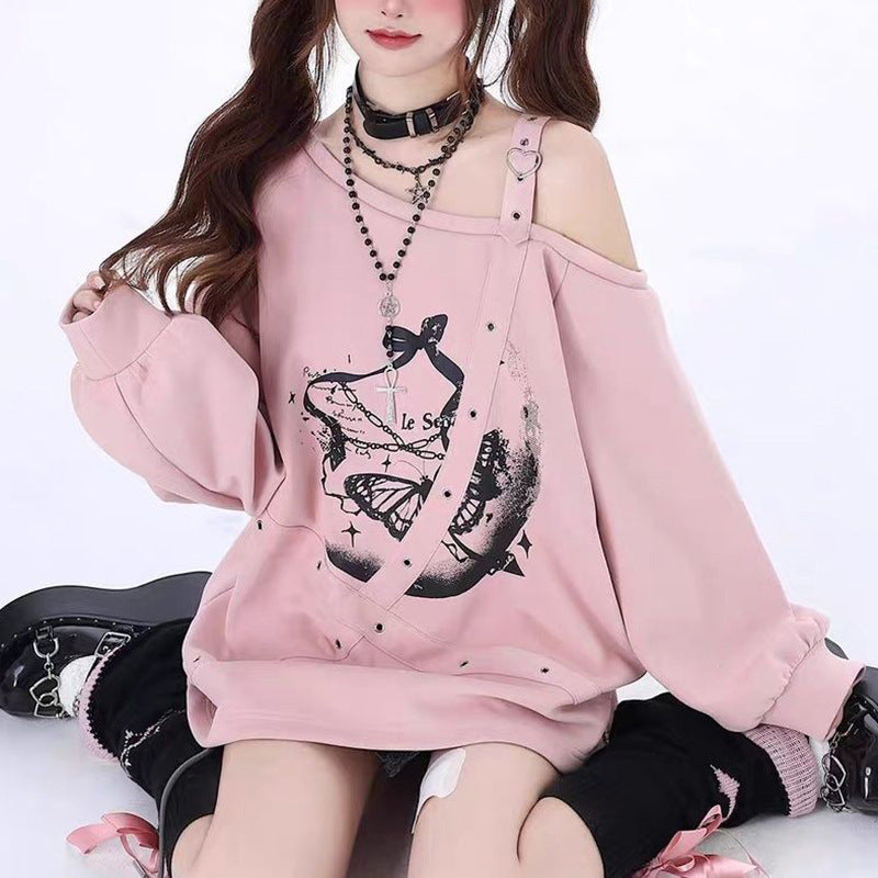 Long Sleeved Pink Harajuku Sweatshirt