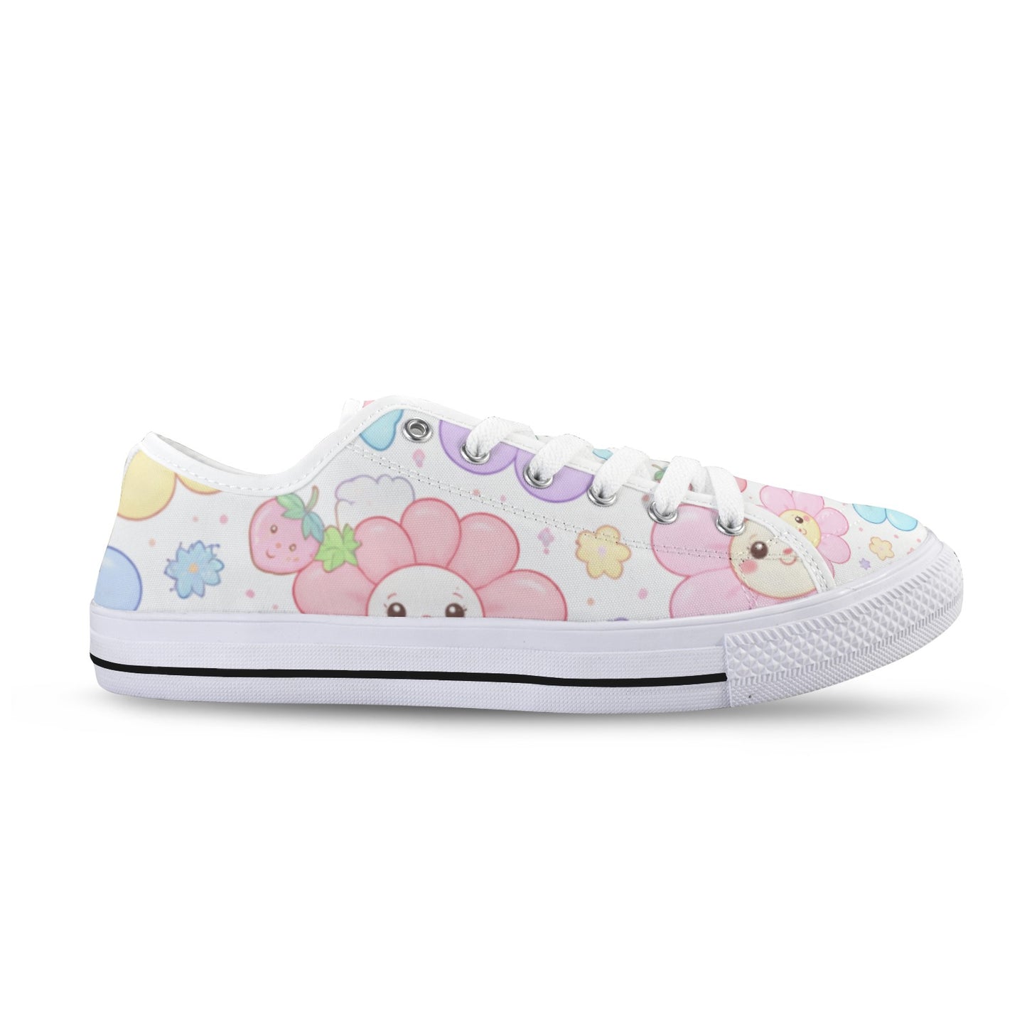 Pastel Harajuku Floral Pattern Seattle Low Top Women's Shoes
