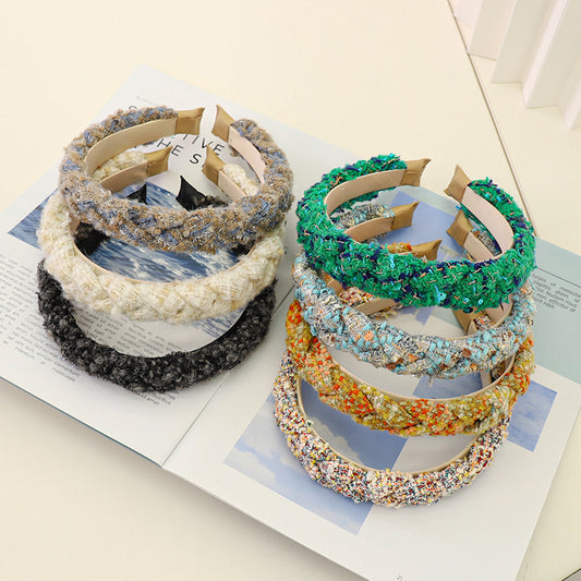 Autumn and Winter Plaid Woolen Headband