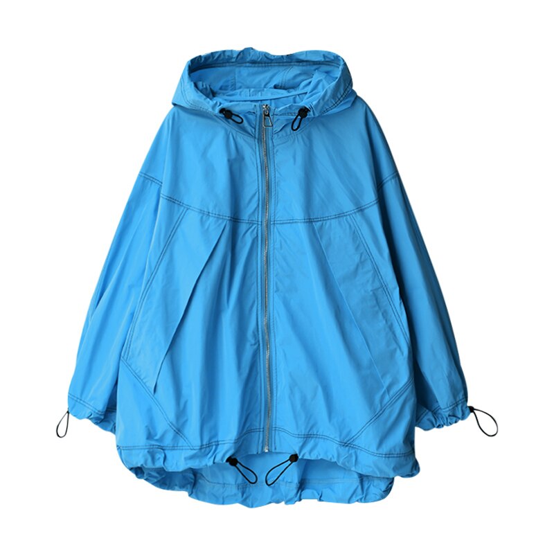 Harajuku Style Loose A-Word Slim Hooded Coat for Women