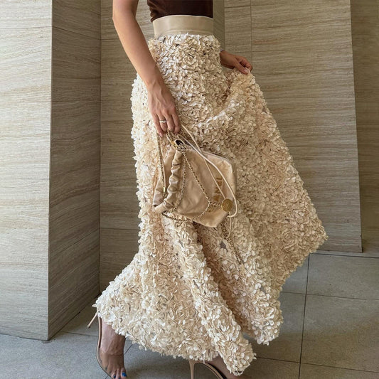 Petal Design Long Evening Skirt for Women