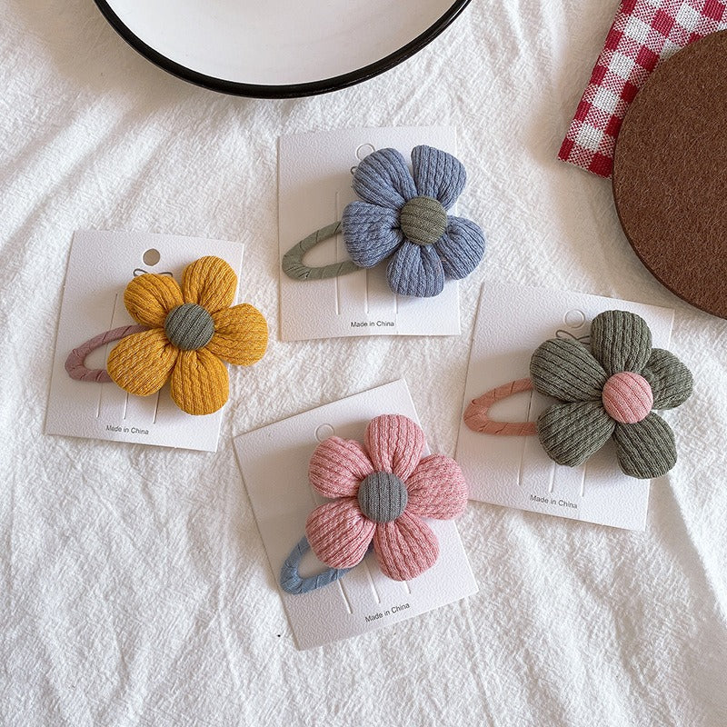 The New Children's Hair Clip Cute Sweet Flower Clip Colorful Hair Accessories Hairpin