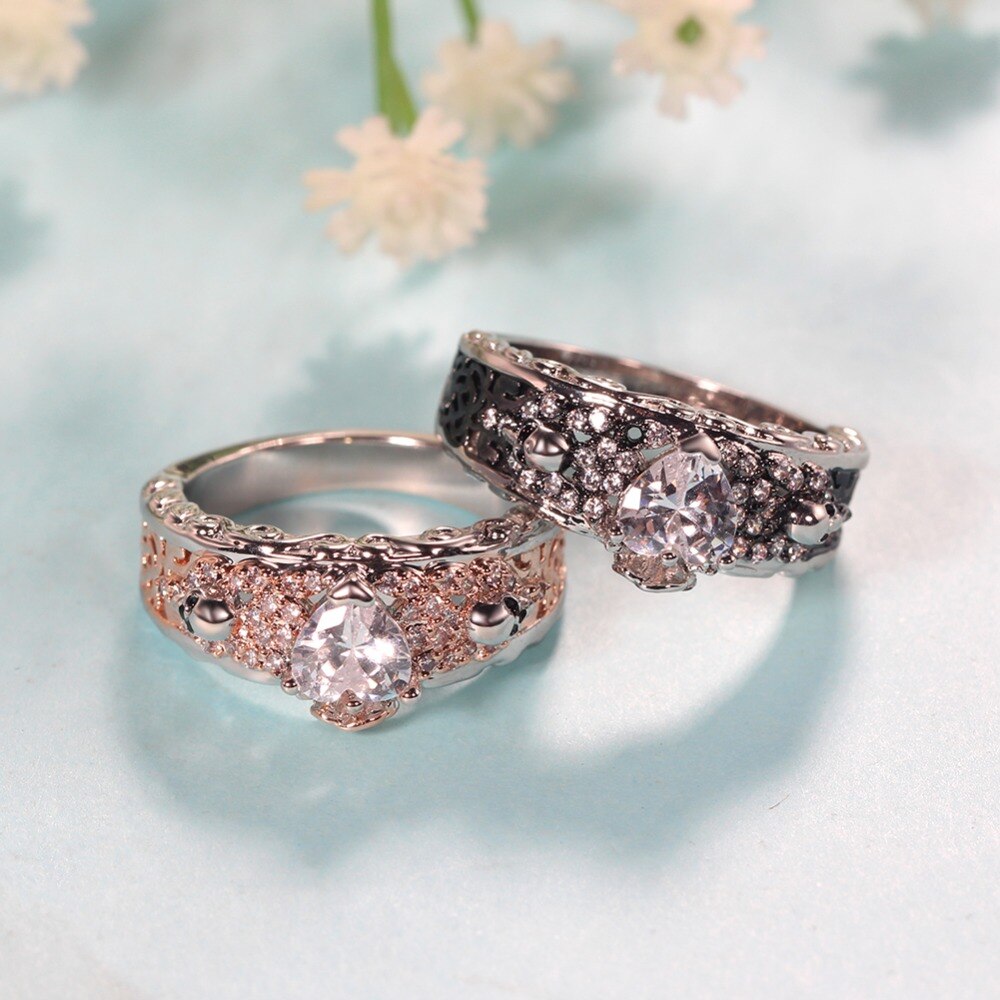 Gothic Skull Ring with CZ Crystal - Harajuku Style