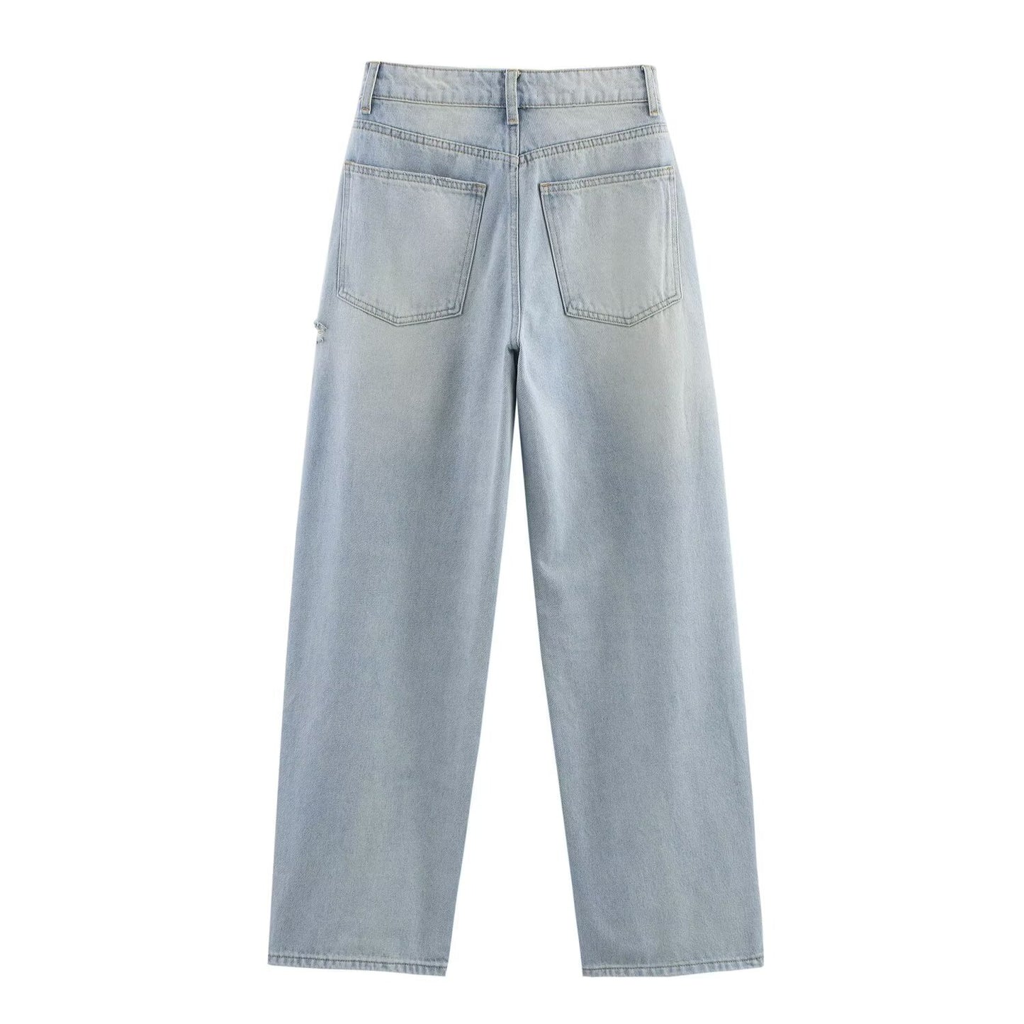Playful Ripped High-Waisted Loose Jeans for Women