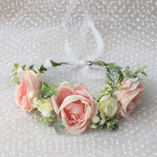 Korean Style Peony Flower Crown Headband