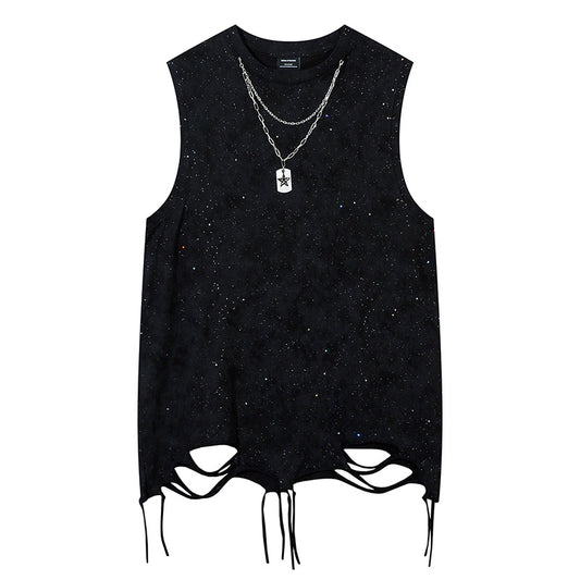 Design Starry Vest Men's Summer Hip Hop Streetwear