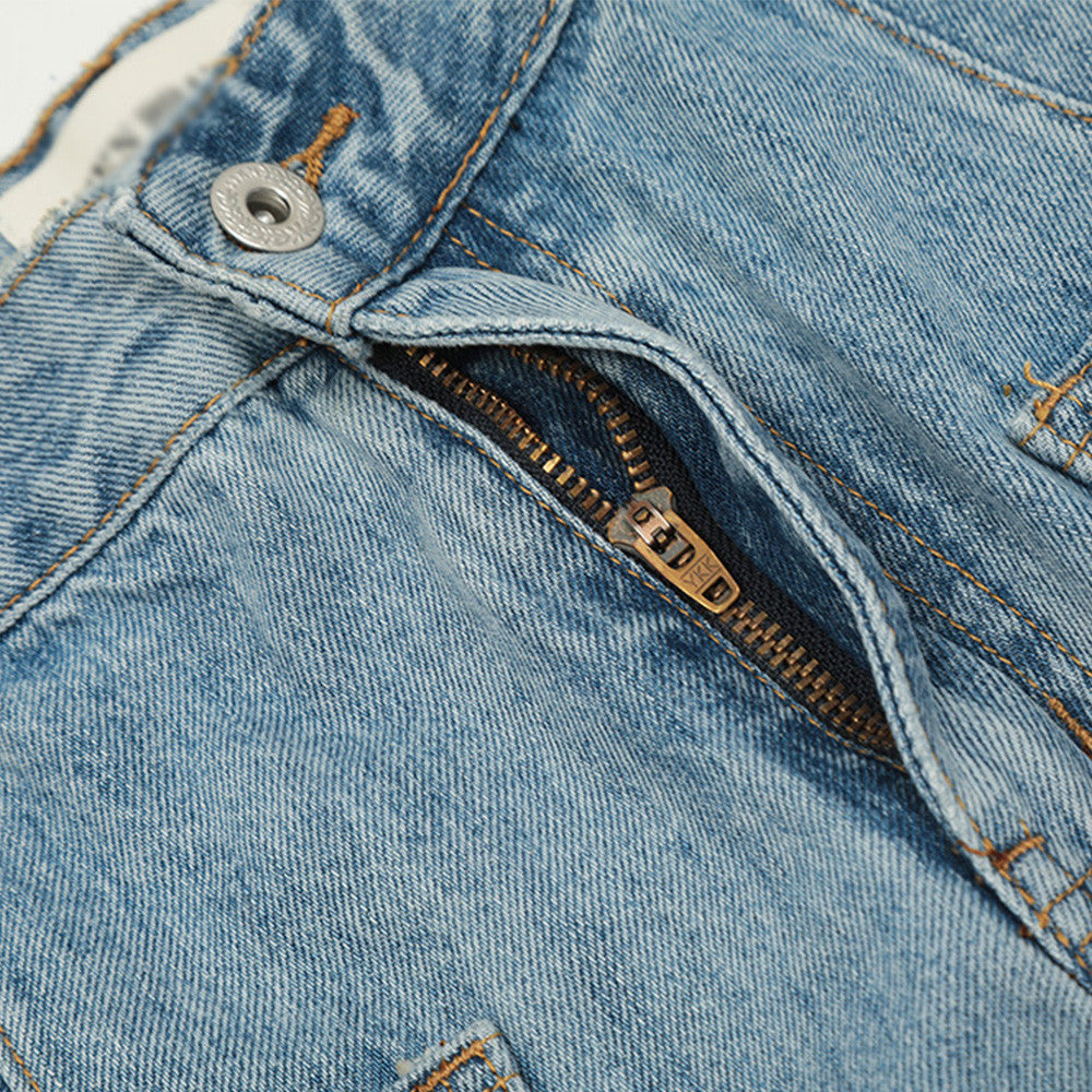 Harajuku Style Multi-Pocket Denim Work Trousers