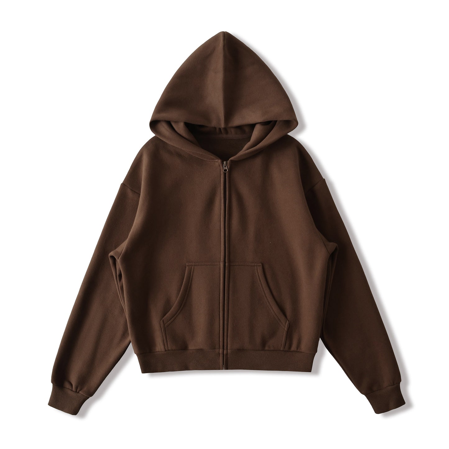 Velvet Hooded Zipper Long Sleeve Sweatshirt Jacket