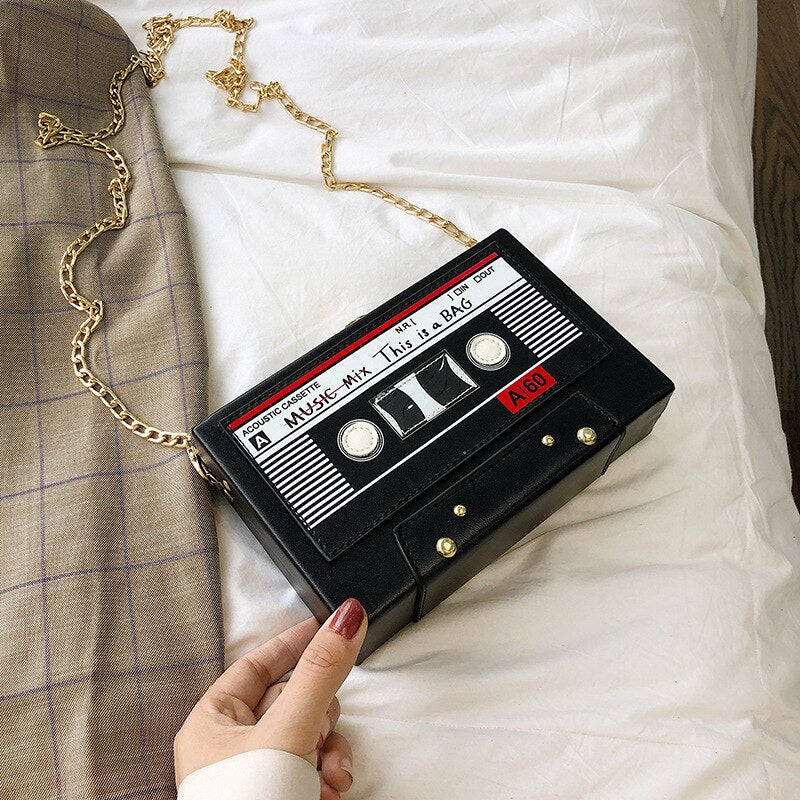 Cute Cassette Tape Shoulder Bag - Harajuku Style
