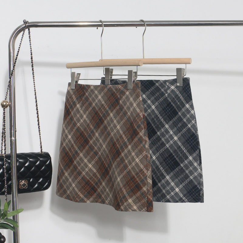 High Waisted Checkered Skirt for Women