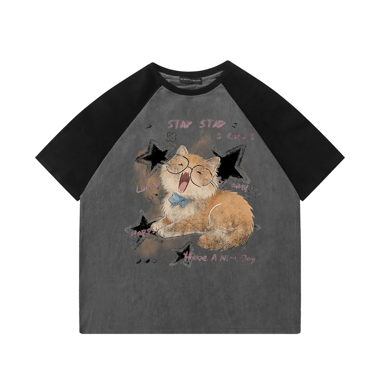 Funny Eyes Orange Cat Short Sleeve — Harajuku Street-Ready Tee