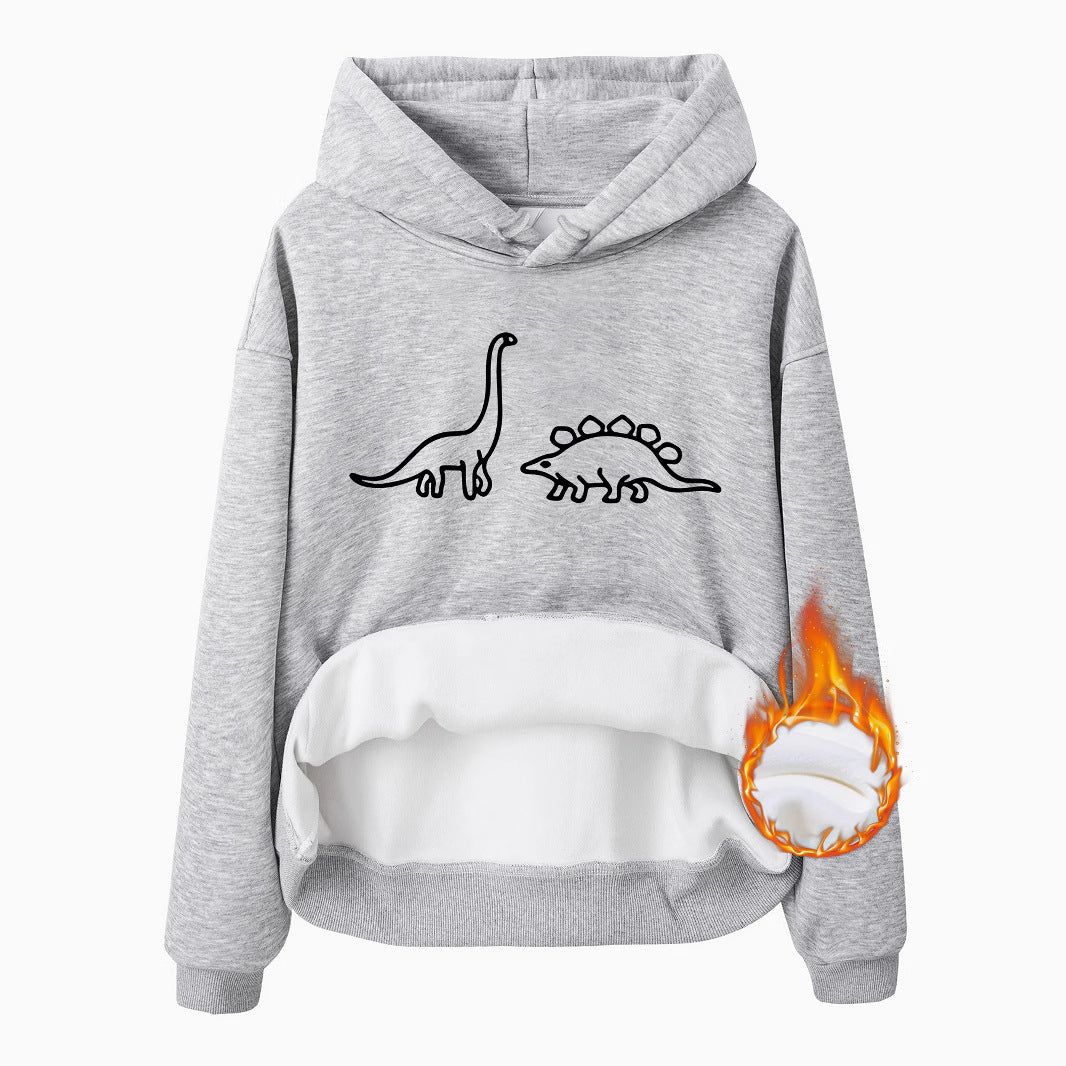 Cartoon Dinosaur Hooded Sweatshirt