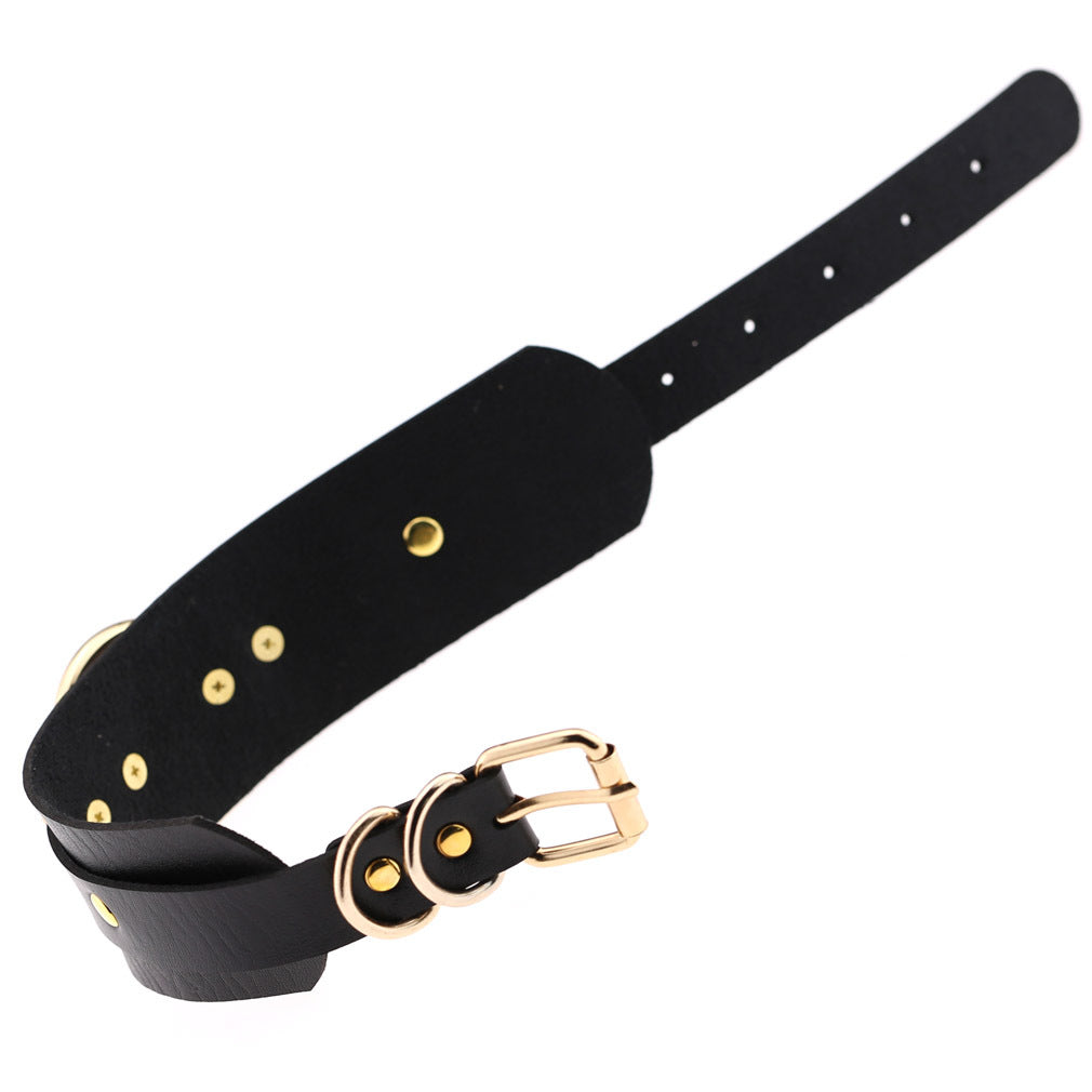 Harajuku Exaggerated PU Leather O-Ring Collar Necklace