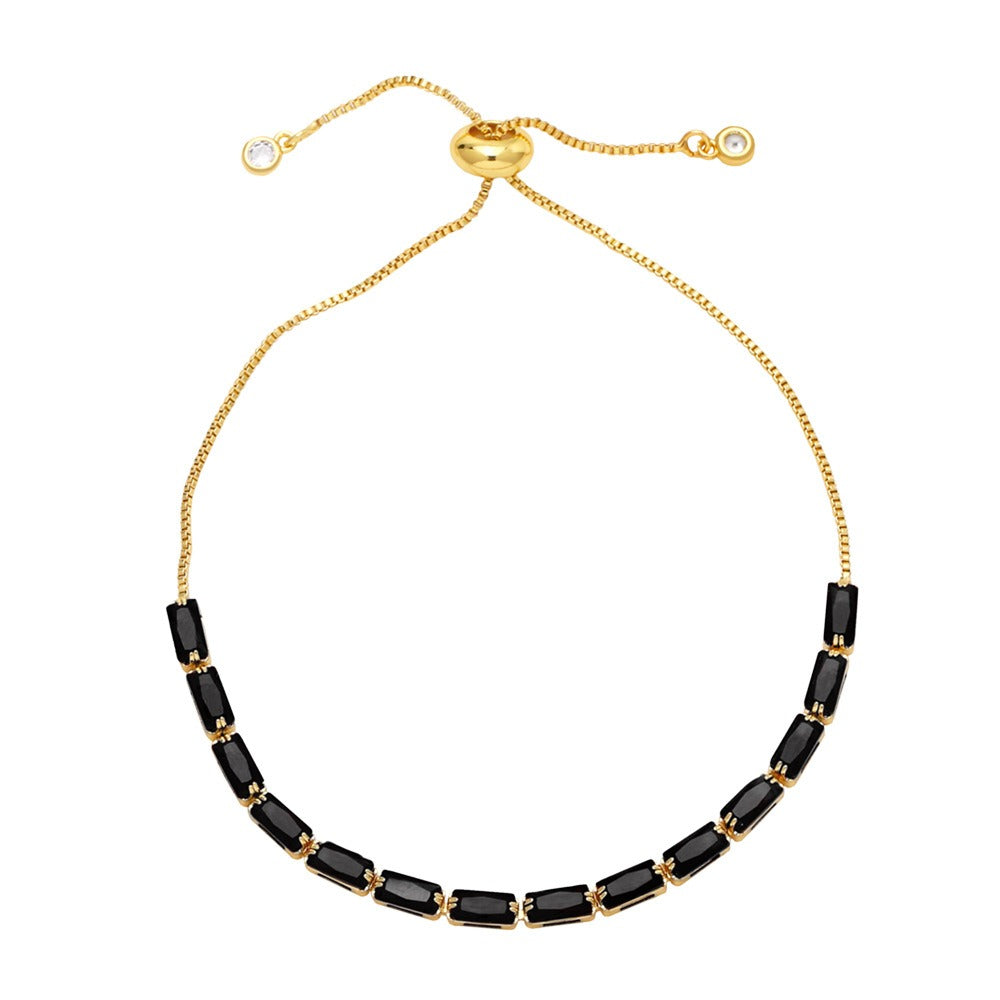 Playful Colorful Zircon Geometric Bracelet for Girls