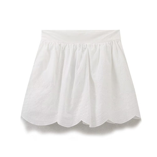 Embroidered Flower Bud Skirt - Harajuku Style