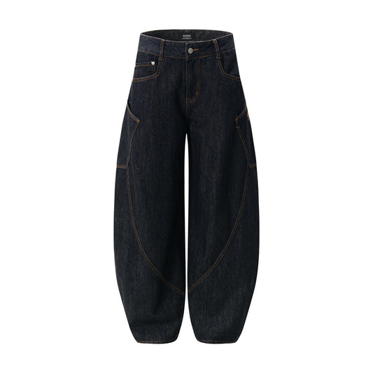 Harajuku Arc Moon Knife Denim Pants for Men