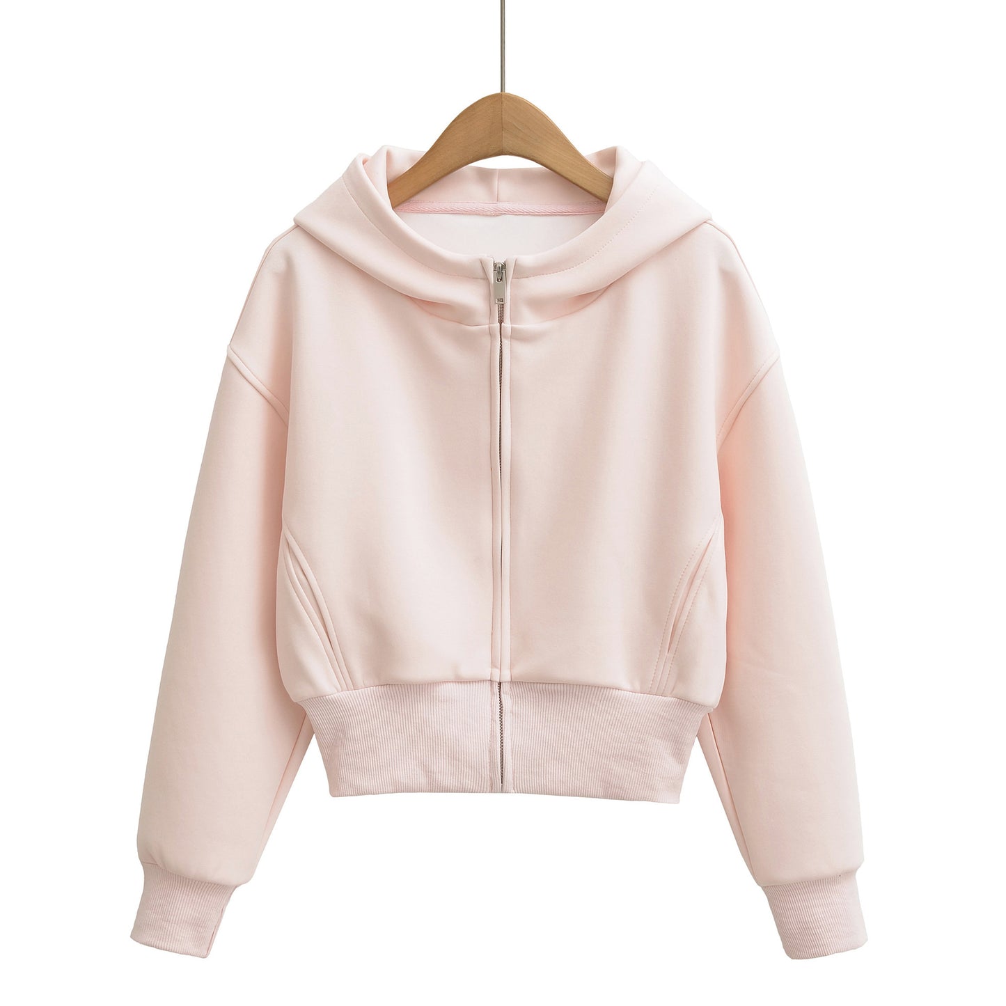 Hooded Zipper Short Hoodie Jacket for Women