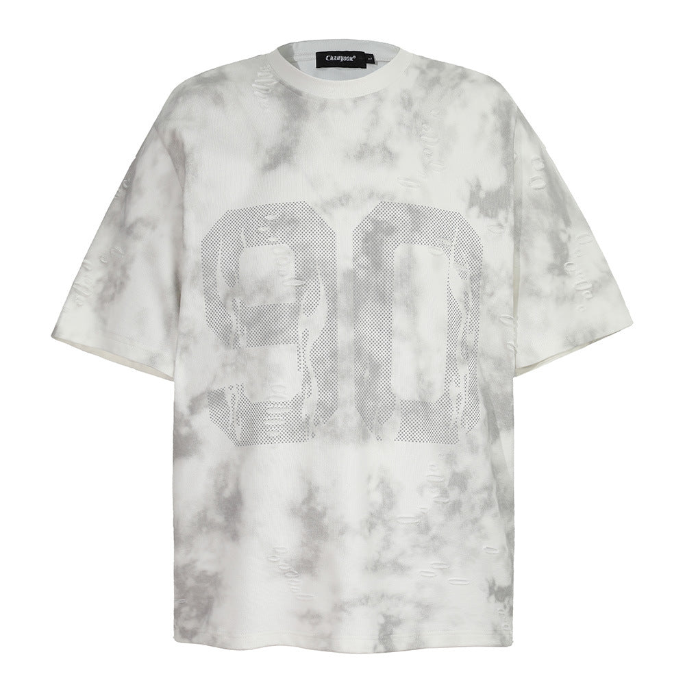 Harajuku Tie-Dye Letter Print Short Sleeve T-Shirt