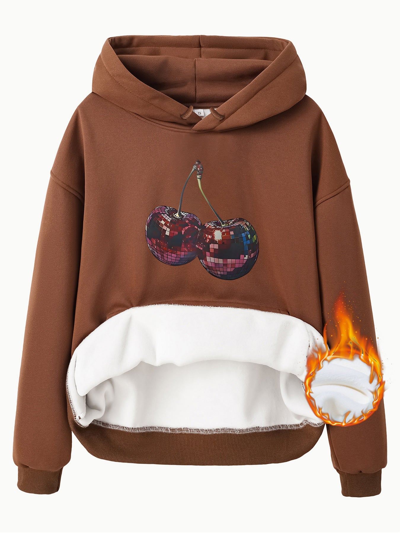 Hooded Sweatshirt with Cherry Print