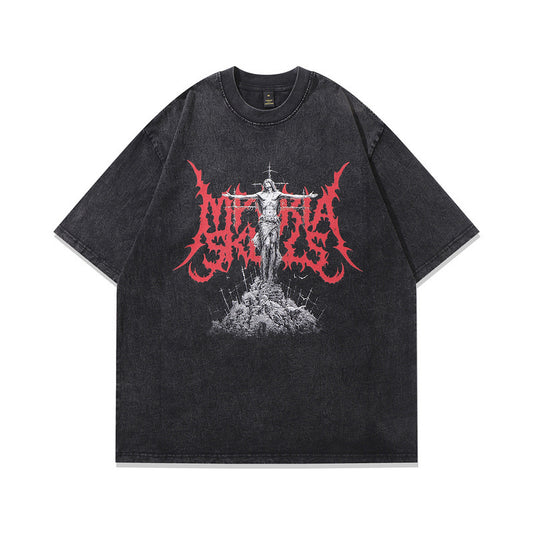 Heavyweight Men's Hip Hop Cartoon T-Shirt - Harajuku Style
