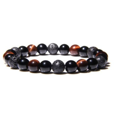 Harajuku Tiger Eye & Obsidian Gemstone Bracelet