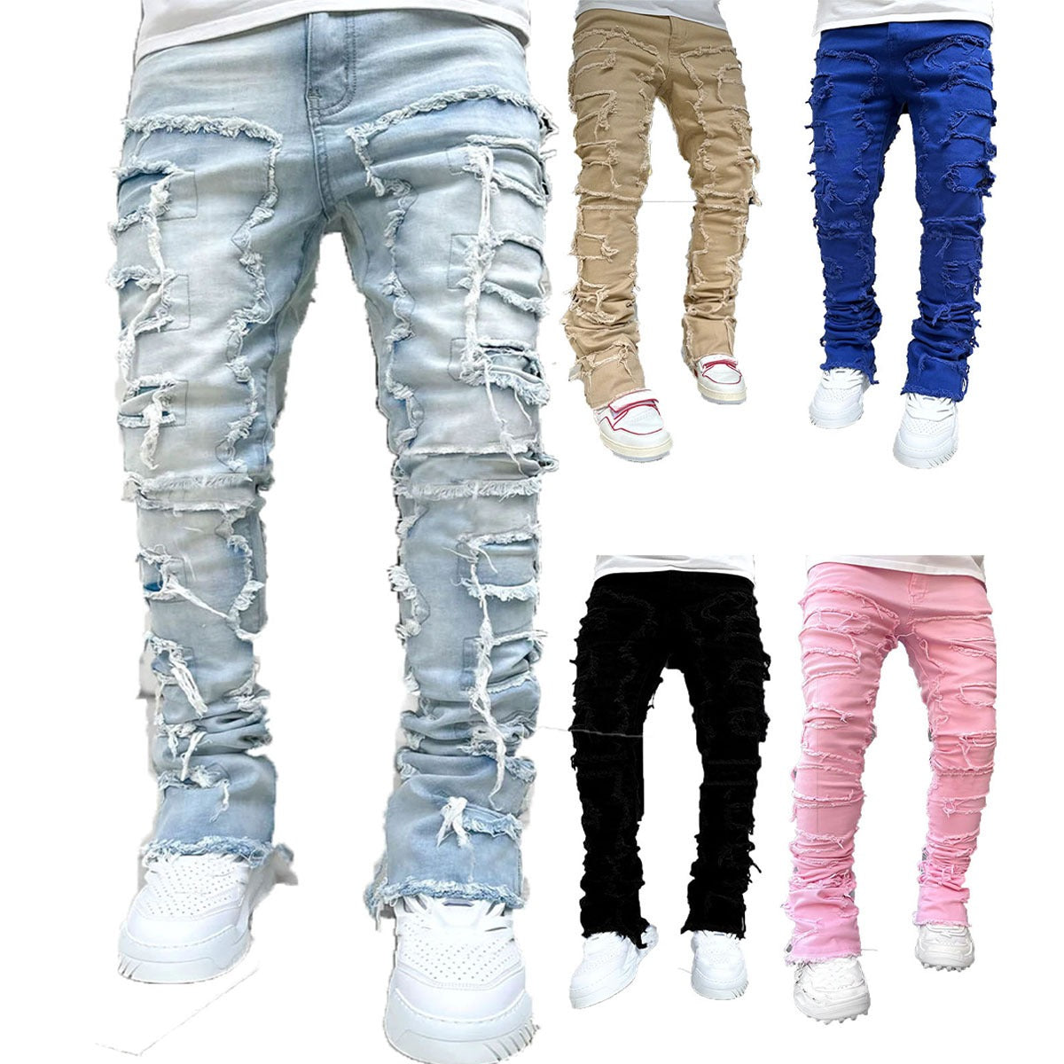 Men's Harajuku Style Denim Straight Leg Pants