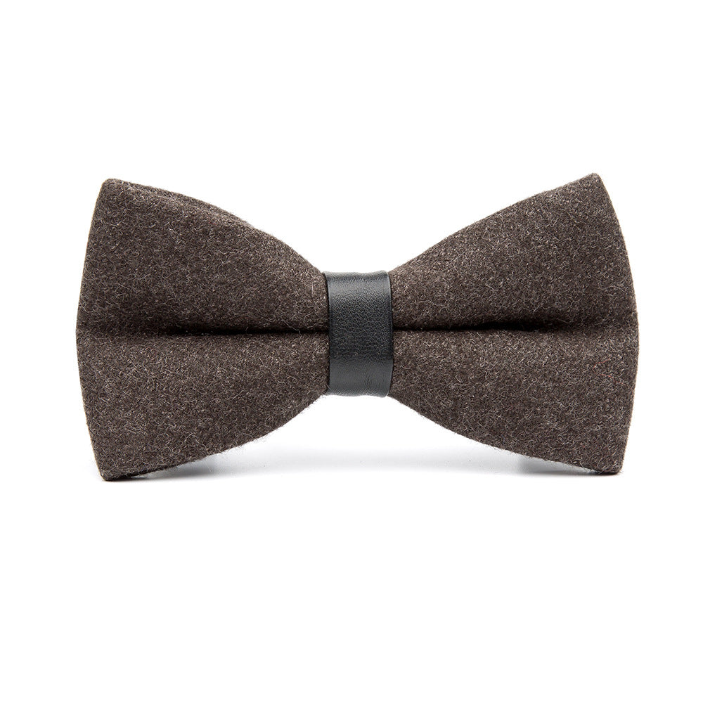 Men's Bow Knot Solid Color Wool Bow Tie