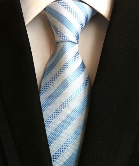 Classic Yellow & Navy Blue Striped Silk Tie