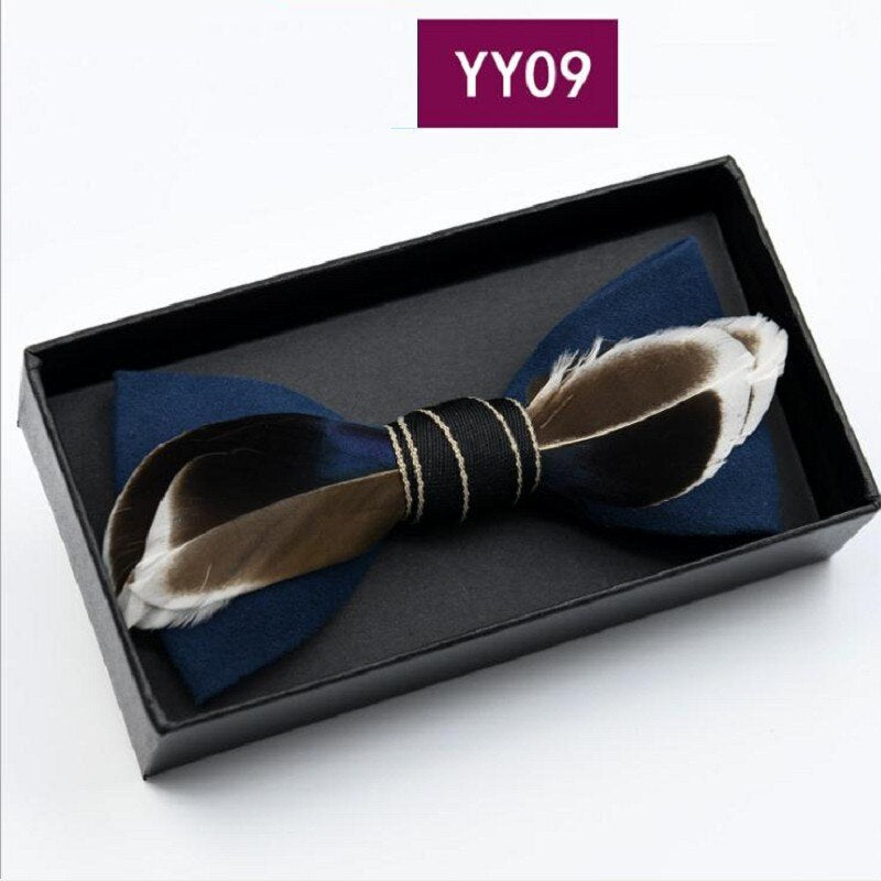 Tie Feathers PU Bow Ties Butterfly