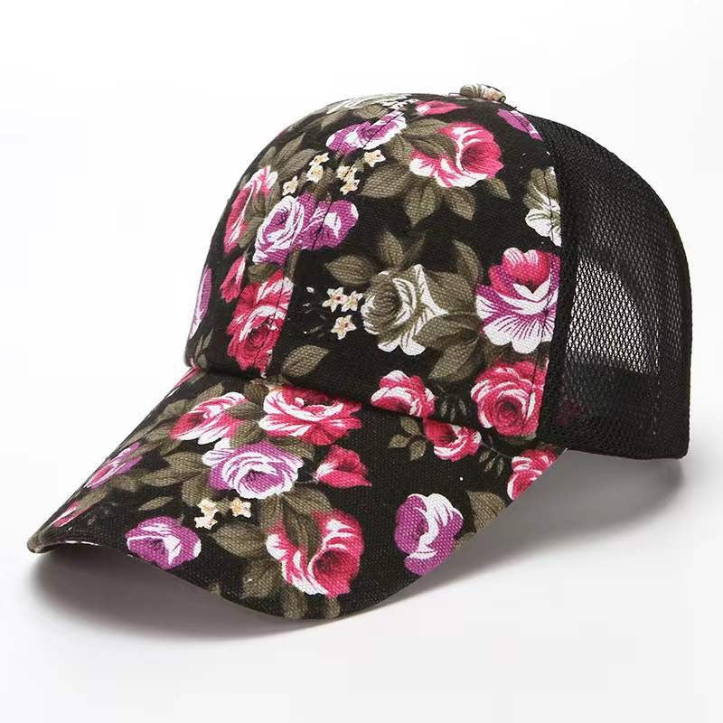 Floral Peony Baseball Cap - Harajuku Style