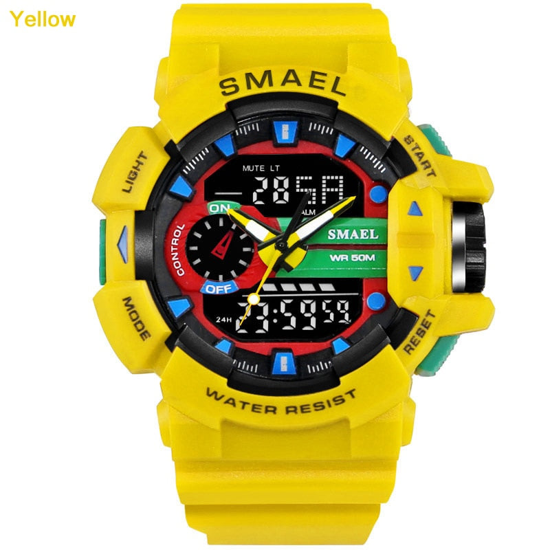 Men's Military Sports Watch - Dual Display Waterproof LED
