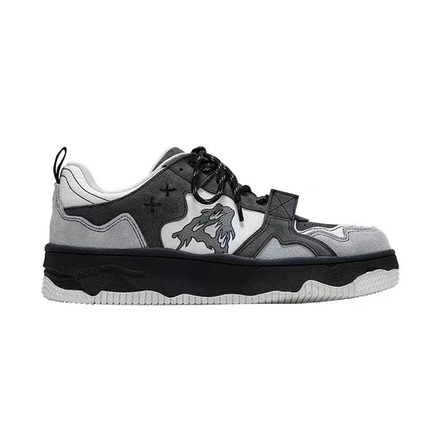 Harajuku Style Unisex Retro Volcano Skateboard Sneakers