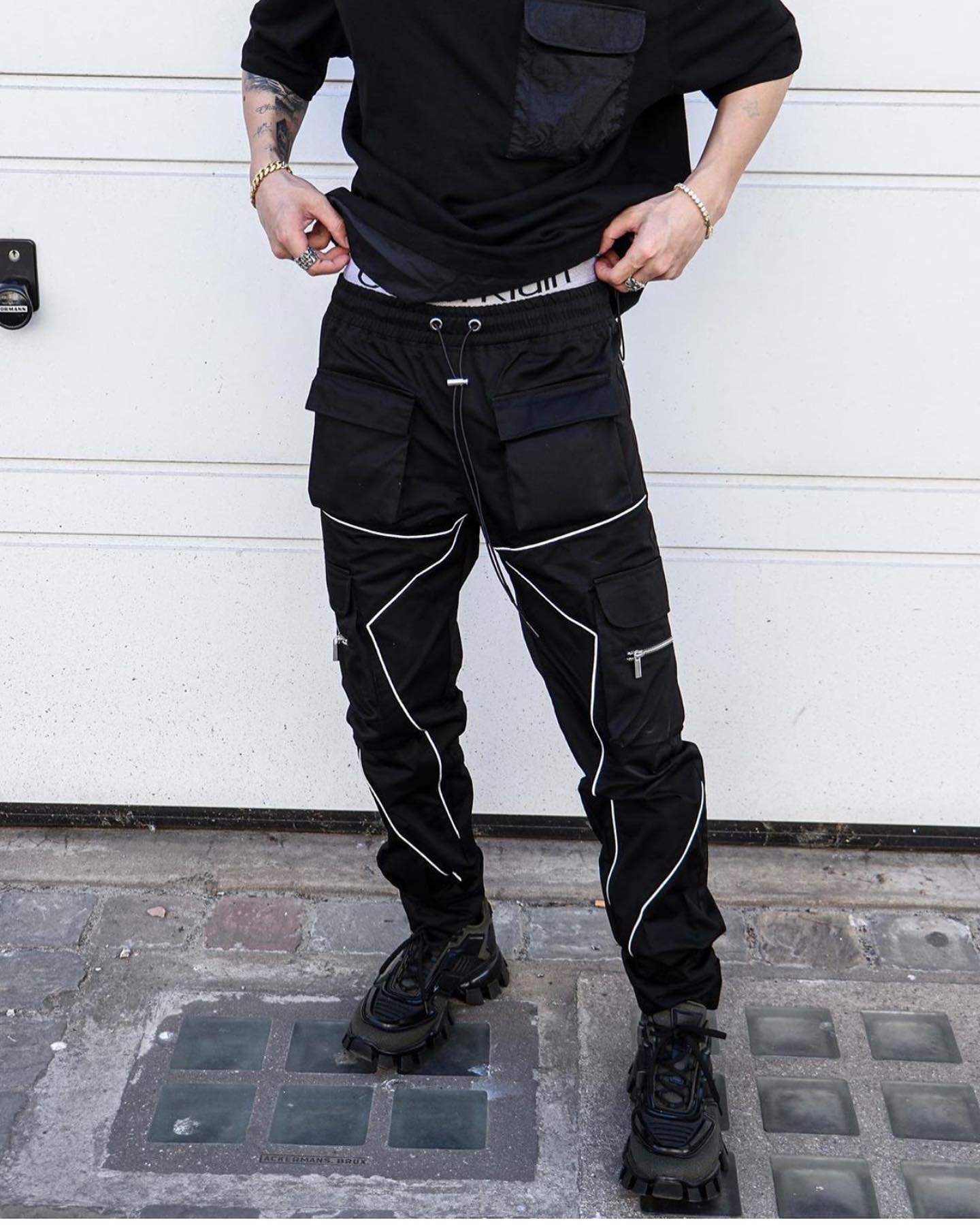 Korean Trendy Multi-Bag Overalls for Men