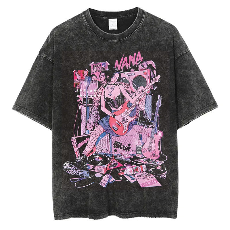 Harajuku Street Pattern Vintage Cotton T-Shirt