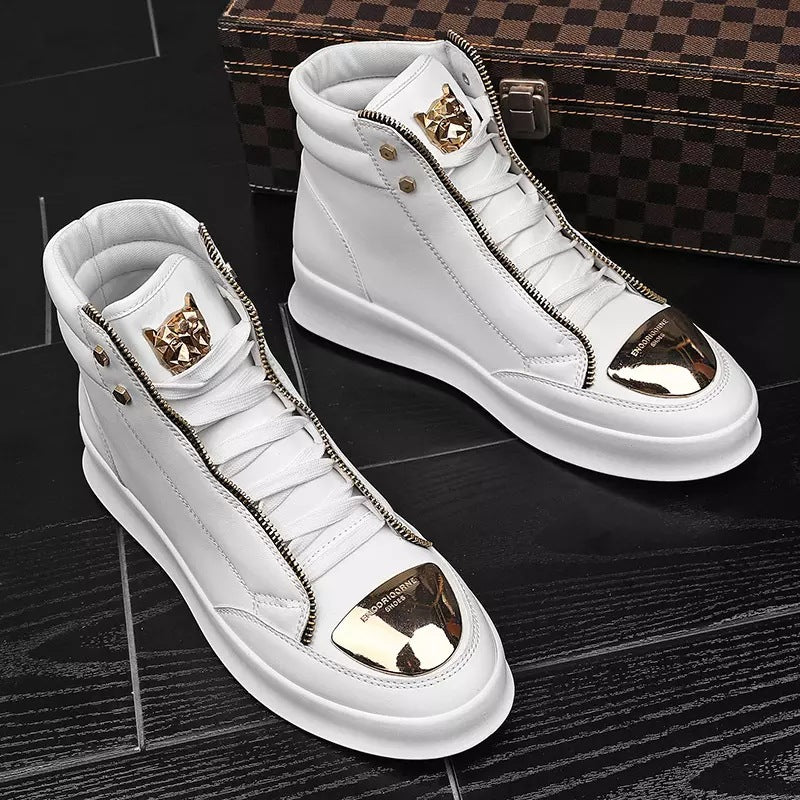 Men's High-Top Casual Leather Boots