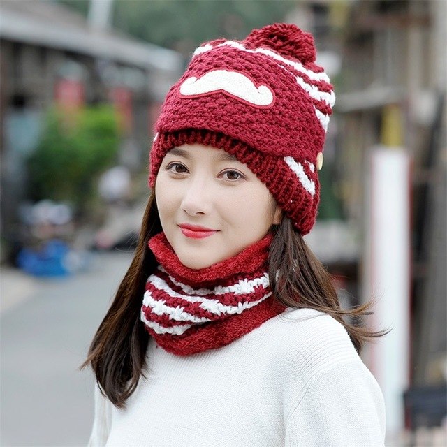 Striped Knitted Hat Beanies