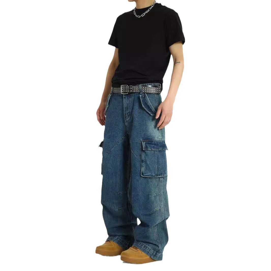 Harajuku Style High-Waisted Heavy-Duty Jeans